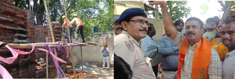 जमशेदपुर: खासमहल जगन्नाथ मंदिर में निर्माण को लेकर रेलवे का बुलडोजर पहुंचा, वीएचपी के विरोध के बाद कार्रवाई रुकी