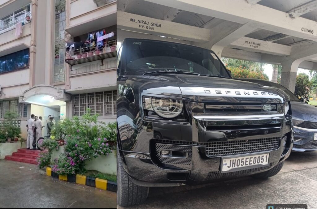 जमशेदपुर: डीडी बार संचालक नीरज सिंह के घर एडीजी के निर्देश पर  रेड; लैंड रोवर डिफेंडर सहित दो लग्जरी कारें जब्त, फरार