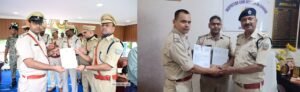 जमशेदपुर: अपराधियों के खिलाफ उत्कृष्ट कार्य के लिए जुगसलाई थाना के दो एएसआई और एक टैंगो जवान को एसएसपी ने किया सम्मानित