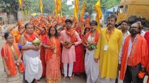 जमशेदपुर: भुइंयाडीह में श्री राधा गोविंद मंदिर की प्राण प्रतिष्ठा शुरू; 500 महिलाओं ने निकाली भव्य कलश यात्रा, 4 दिनों तक गूंजेंगे हरि कीर्तन और भजन