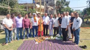 गोलमुरी जॉगर्स पार्क में काली पूजा पंडाल का भूमि पूजन संपन्न , गिटार के आकार में बनेगा पंडाल